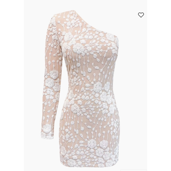 Women's The Population Dress, White, Size S - Picture 8 of 8